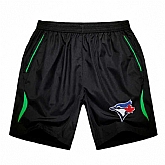 Men's Toronto Blue Jays Black Green Stripe MLB Shorts